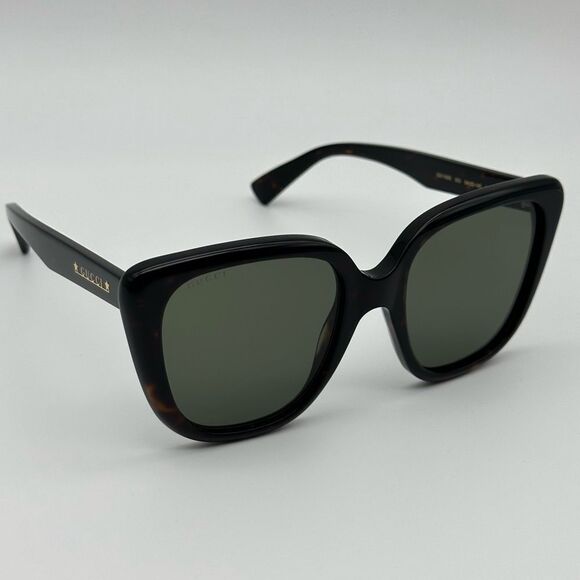 BRAND NEW GUCCI GG1169S 003 Havana/Green Women Sunglasses - Picture 6 of 12